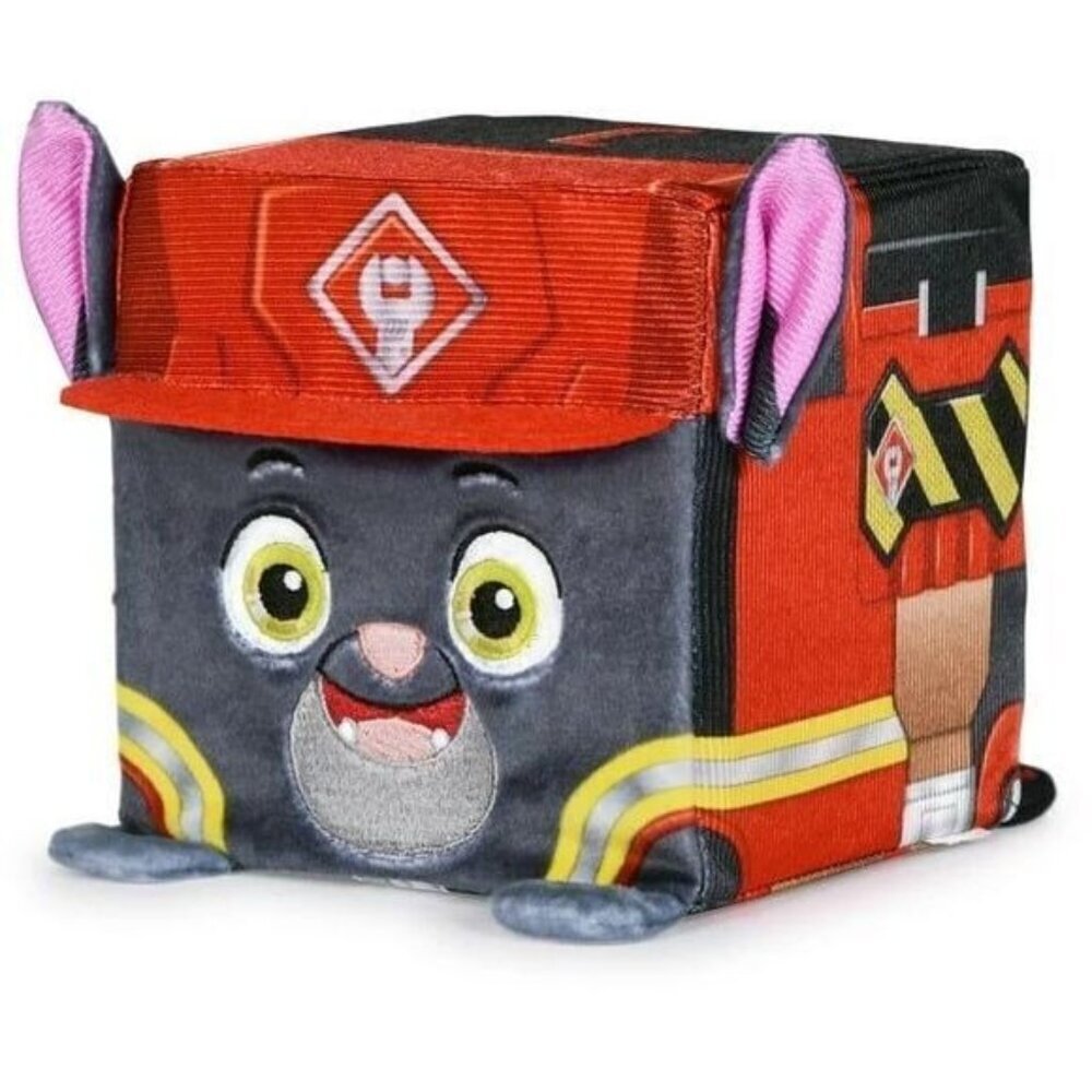 Rubble & Crew – Charger 4″ Cube Plush | Stackable Paw Patrol Spin-Off Plush new